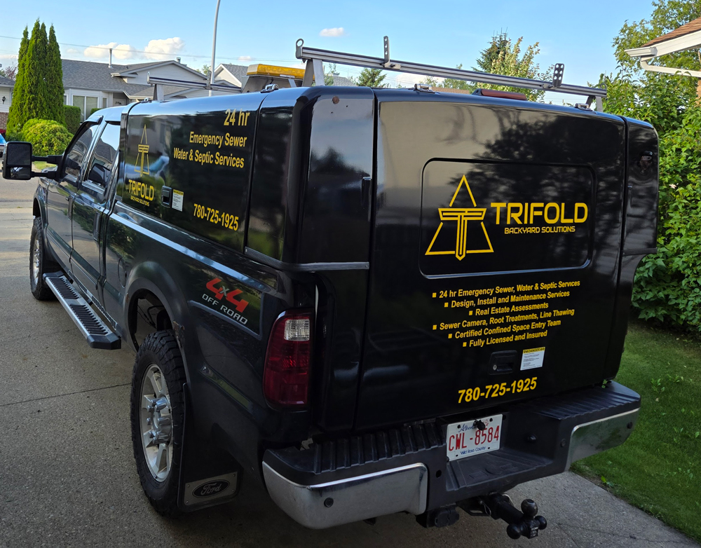 Trifold Backyard solutions truck